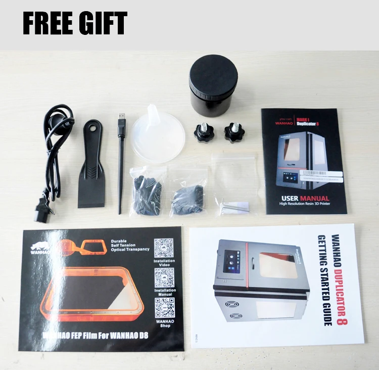 WANHAO D8 Быстрый прототипирование DLP/SLA 3d принтер большая площадь печати 8,9 дюймов ЖК-дисплей использовать 405нм смола с бесплатным программным обеспечением