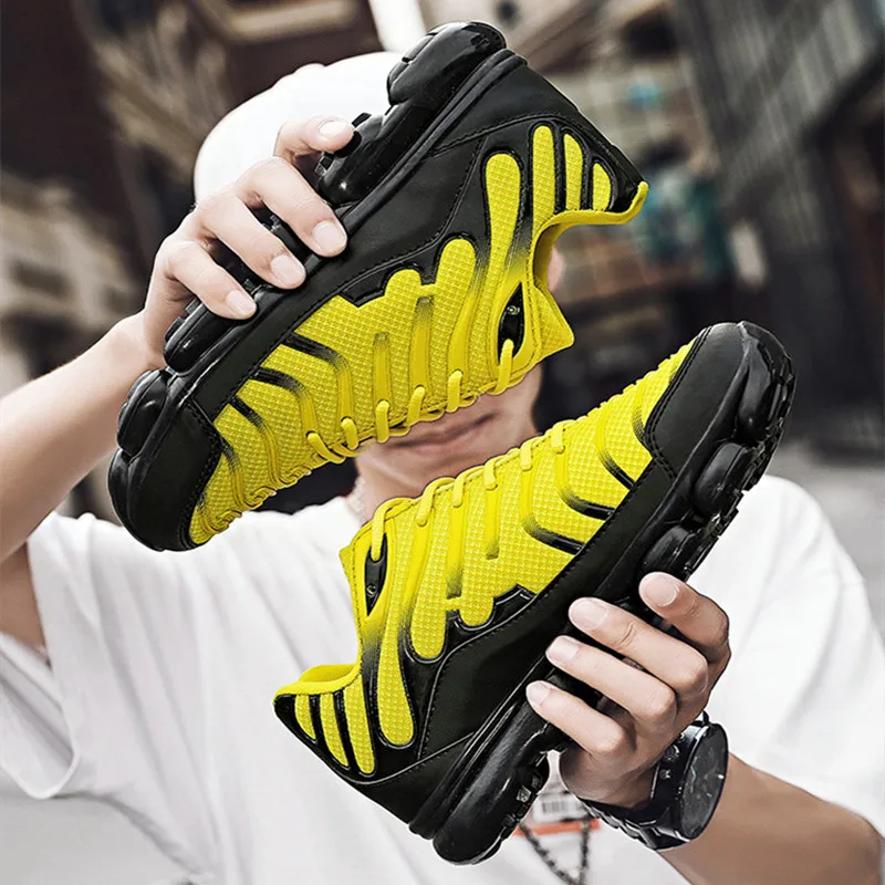 

Breathable Mesh Male Sneakers Hollow Casual Men Shoes Fashion Low-top Running Shoes Lightweight Thick Bottom Tennis Shoe For Men