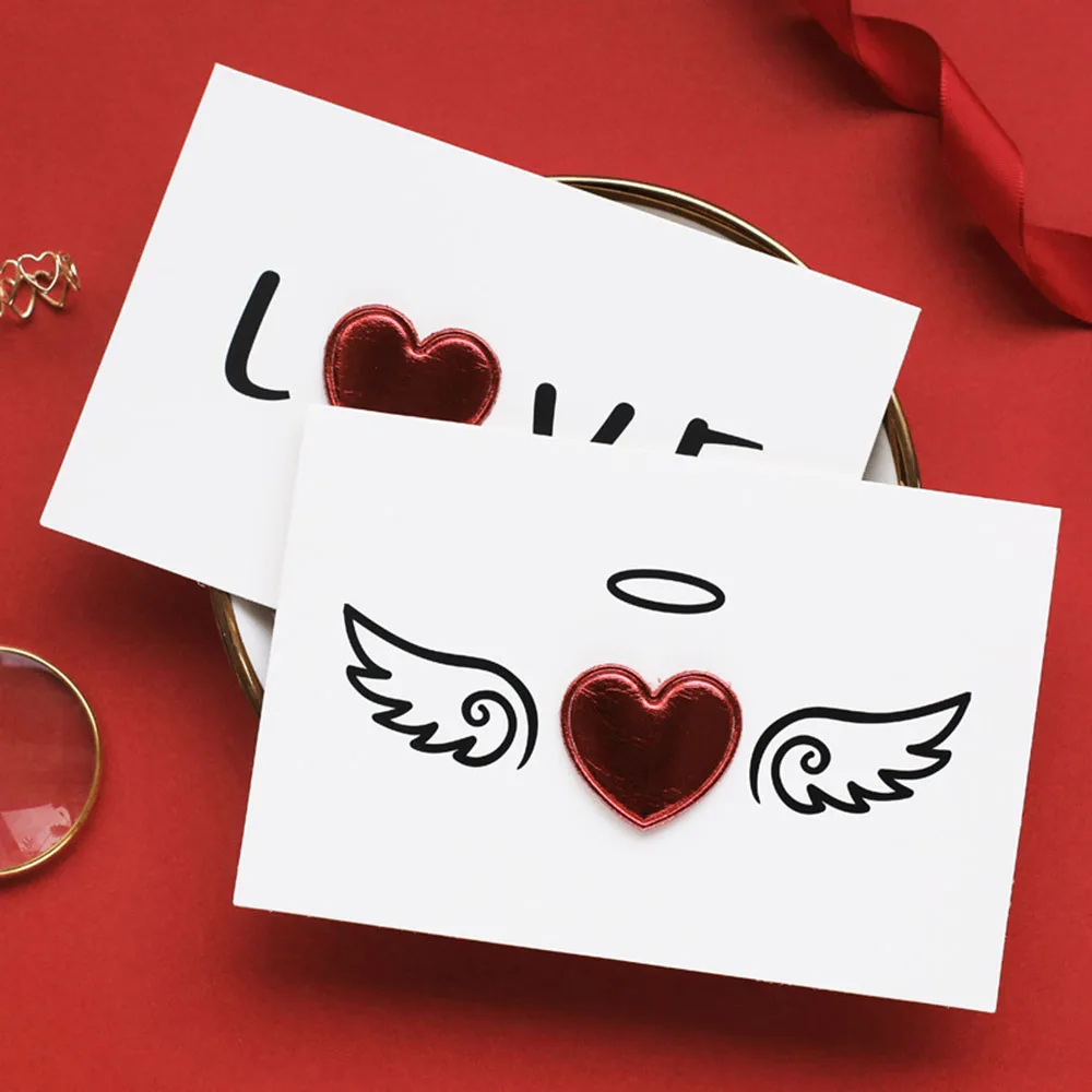 

Cards Valentine's Day Gift Love Postcard Red Heart Greeting Card With Envelope Romantic Letter I Love You Wedding Invitation