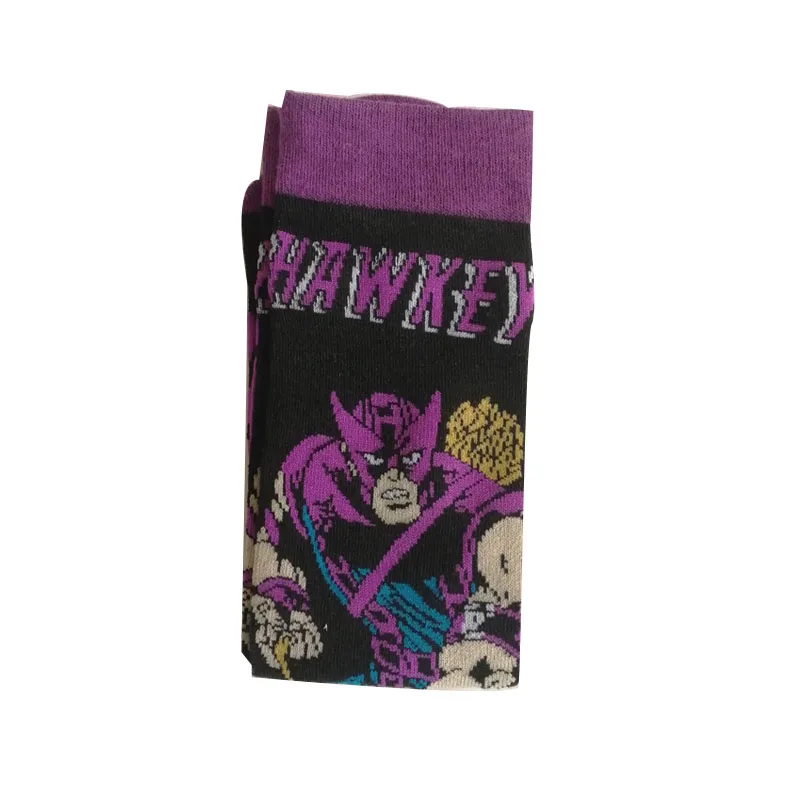 9 1 Pair funny animal unisex socks Casual Cartoon Cat socks Marvel socks Iron Man Captain America men socks Happy Funny women Sock - Цвет: 9