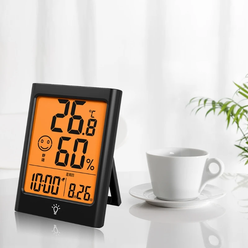 

Digital Indoor Thermometer Hygrometer Accurate Humidity Gauge Temperature Monitor Meter with Time/Date Display Home