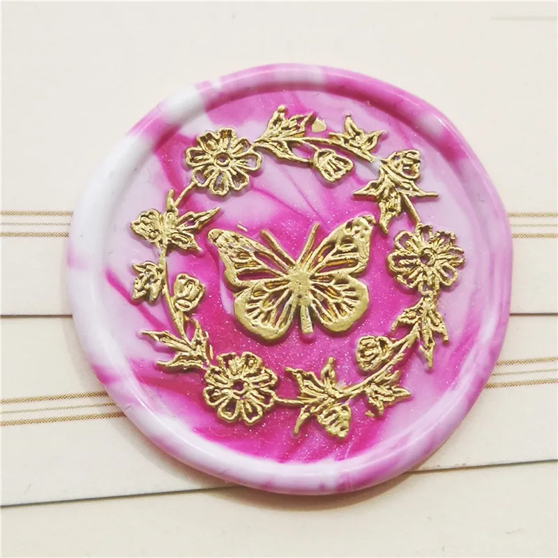 Милые печати с бабочками изысканный Краски набор восковых печатей DIY старинная
