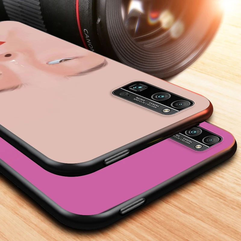 

3D Cute funny face for Huawei Honor V30 20 Pro 20 10i X10 9S 9A 9C 9X 8X 10 9 Lite 8A 7C 7A Pro Black Phone Case