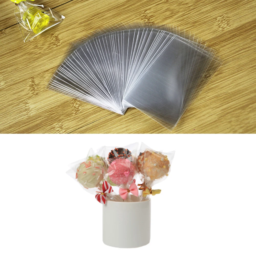 100 шт. пакеты для бисквитов Плоский прозрачный пакет конфет закусок леденцов