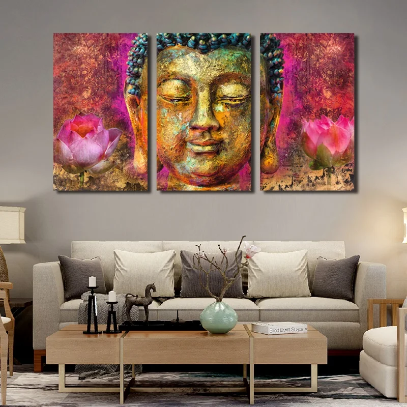 Современный постер Будды Картина на холсте с принтом лотоса картина для коридора