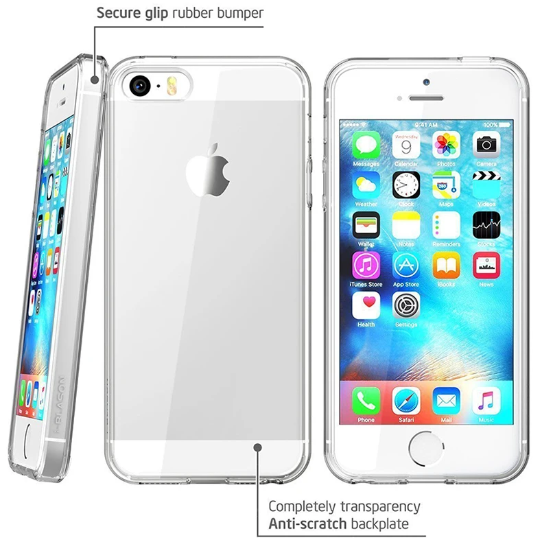 Чехол для iPhone SE 5S 5 TPU Силиконовый прочный прозрачный мягкий чехол для APPLE iPhone SE 5S 5 защитная задняя крышка