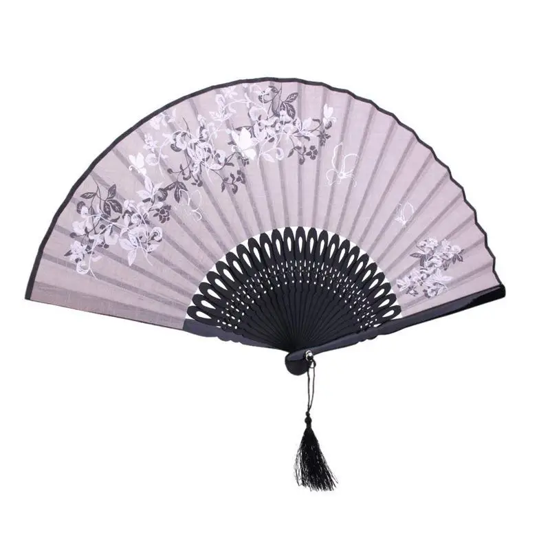 Китайский веер Модный складной для танцев с листьями и цветами - Цена: 225.68