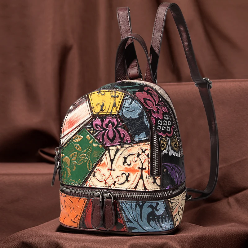 Рюкзак женский из натуральной кожи маленький Повседневный мини рюкзак в