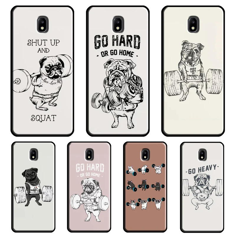 Funny Pug Lift Gym Cover For Samsung Galaxy A8 A6 A7 A9 2018 J8 J4 J6 Plus J1 A3 A5 2016 J3 J7 J5 2017 Case