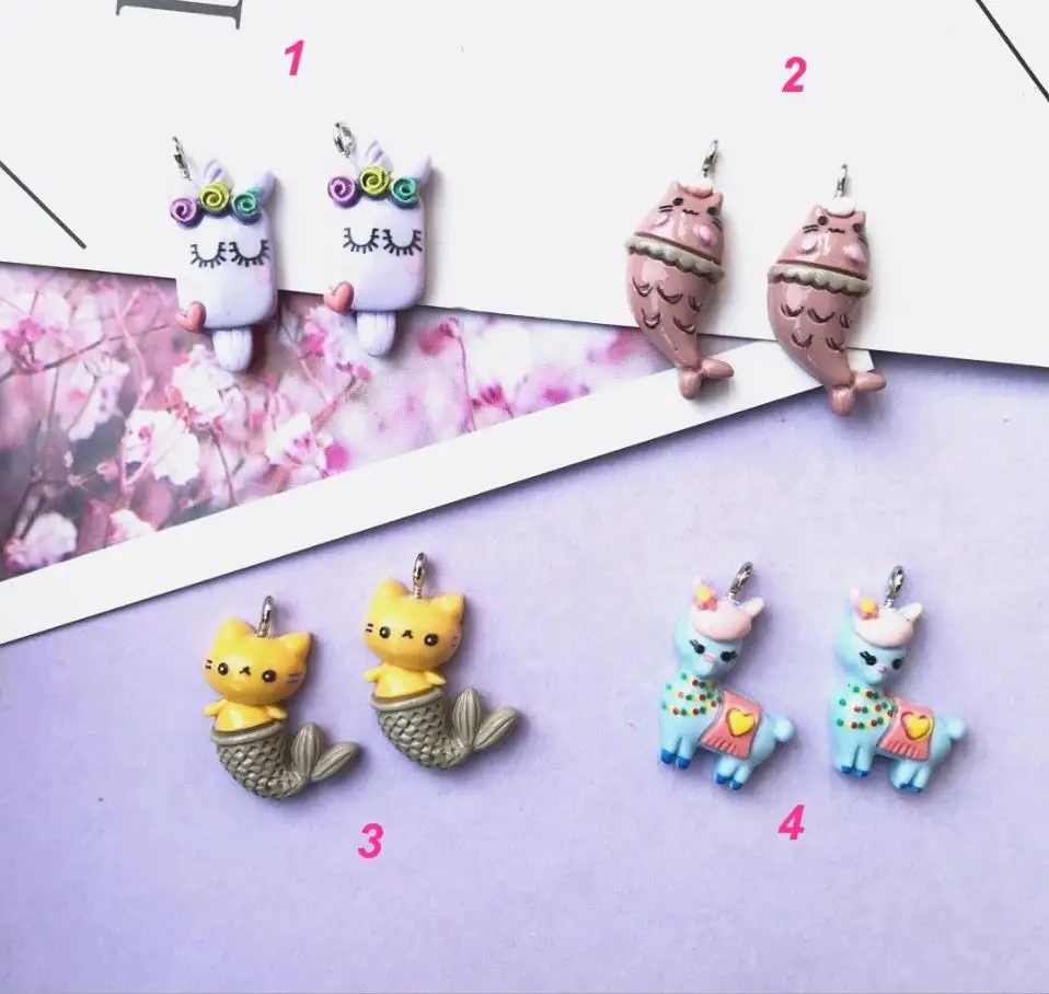 

Cute resin Alpaca Fish Charms Creative Accessories Resin Pendant DIY Necklace Earring Keychain Making