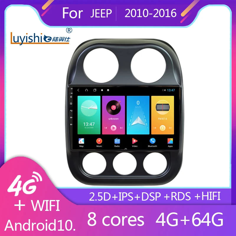 4G LTE Android 10 для JEEP compass Патриот 2010 2012 2013 2014 2015 2016 Мультимедиа Стерео DVD плеер