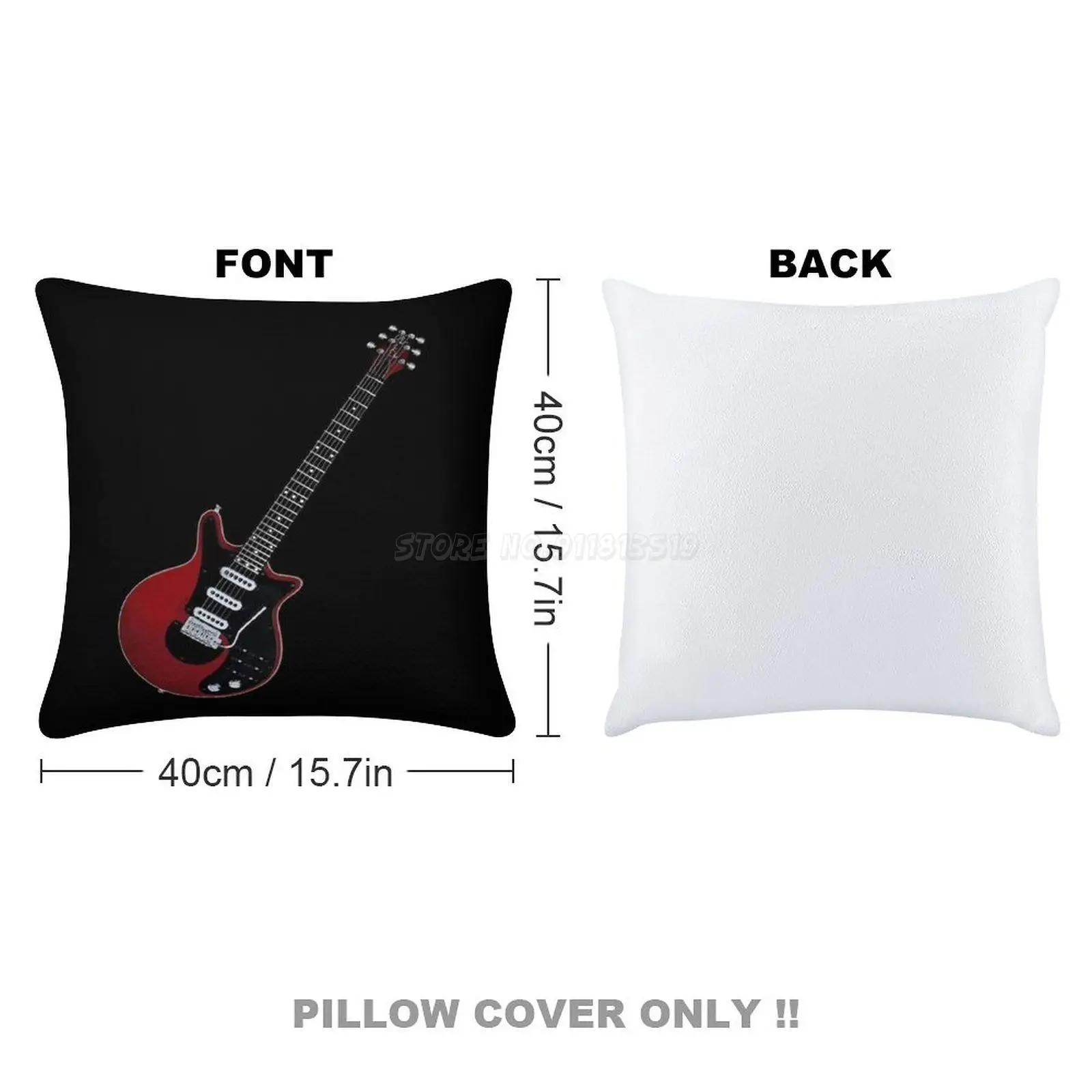 Brian May Sequin Pillowcase Magical Cushions Cover 40X40cm Mermaid Music Guitar Electric Acoustic Bass Amplifier Instr |