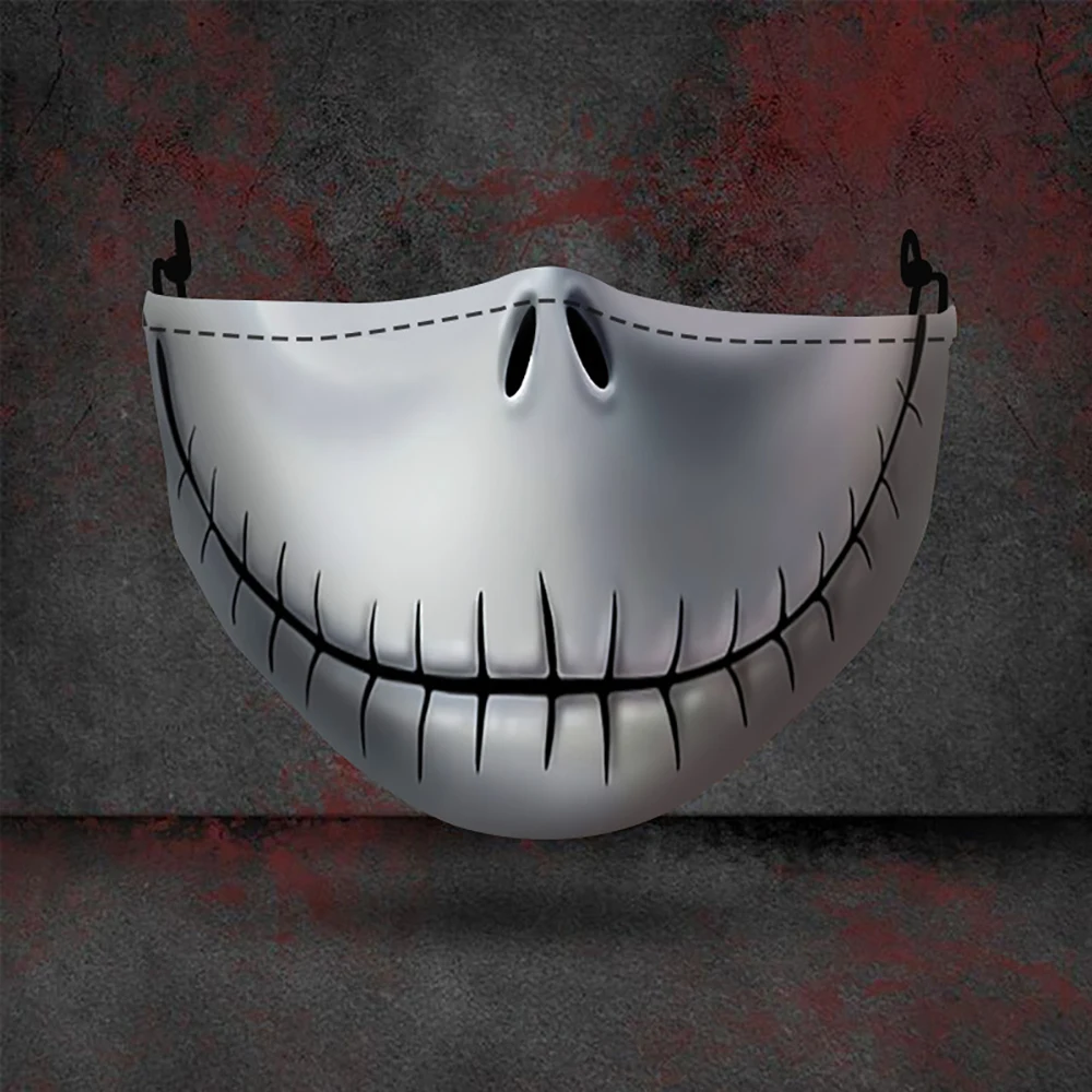 3D Halloween Face Masks Reuseable Horror Cosplay Mask Party Masquerade Joker Half Mouth With 2 Filters | Дом и сад