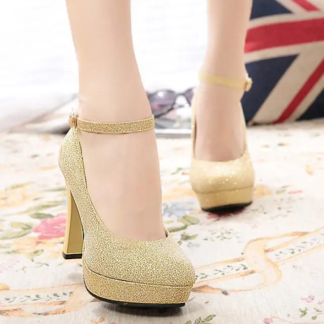 

2018 Europe and the United States new elegant shallow mouth single shoes summer thick with women's shoes work OL high heels