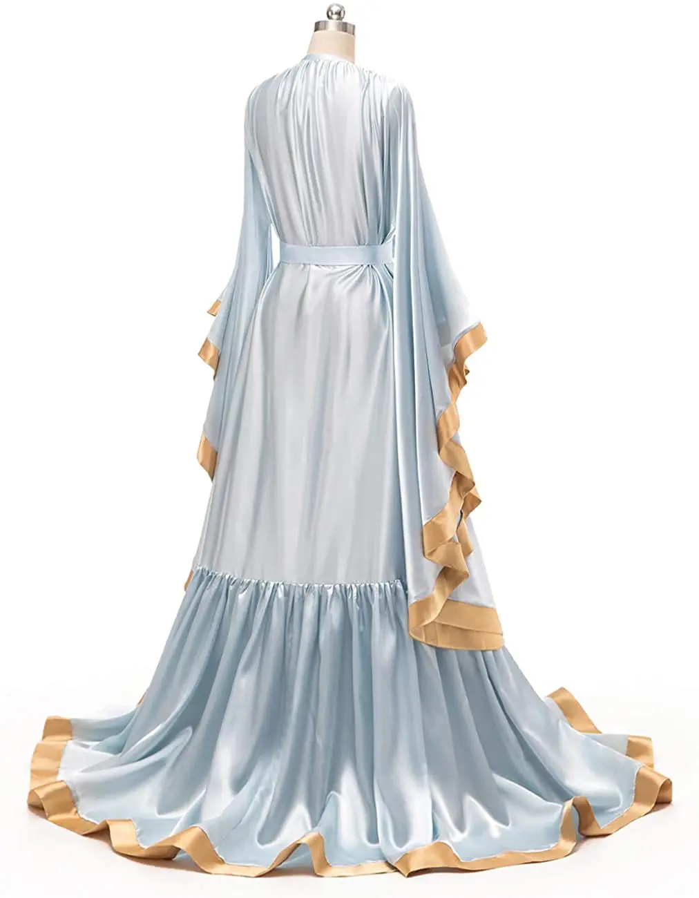 Long Bridal Robes Shiny Silk Satin Bridesmaid Wedding Bachelorette Party Nightgown Bathrobe