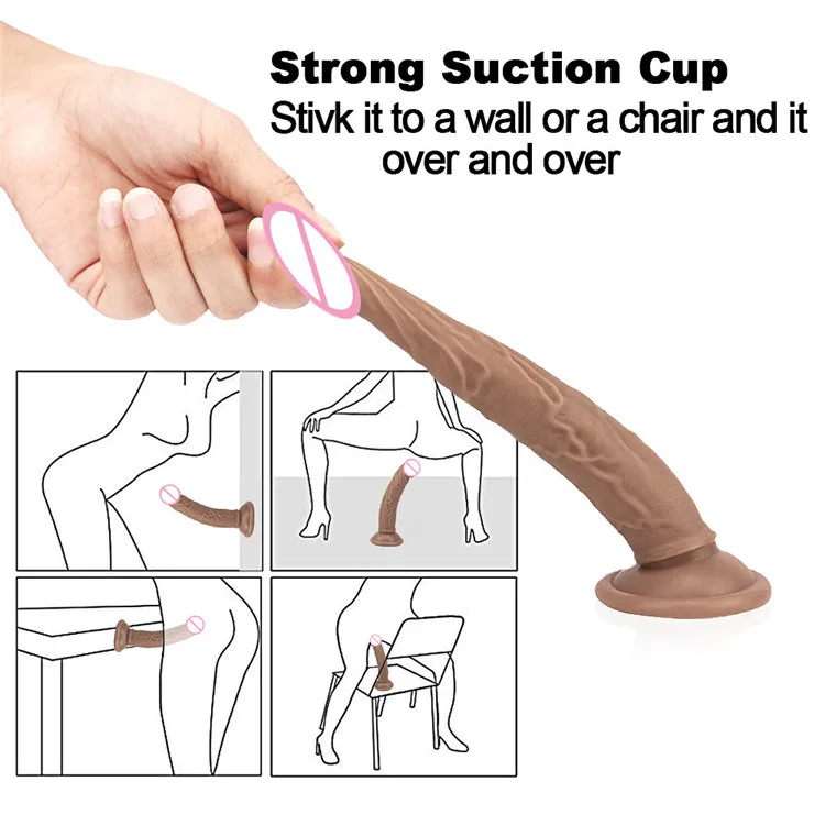 GaGu коричневый двухслойный силиконовый фаллоимитатор без вибрации женский точка