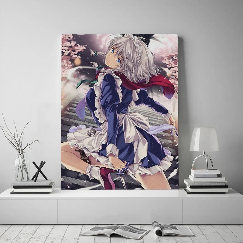 

Japan Anime Meisje Izayoi Sakuya Touhou Poster Hd Prints Canvas Painting Wall Art Pictures Modern Slaapkamer Studie Home Decor