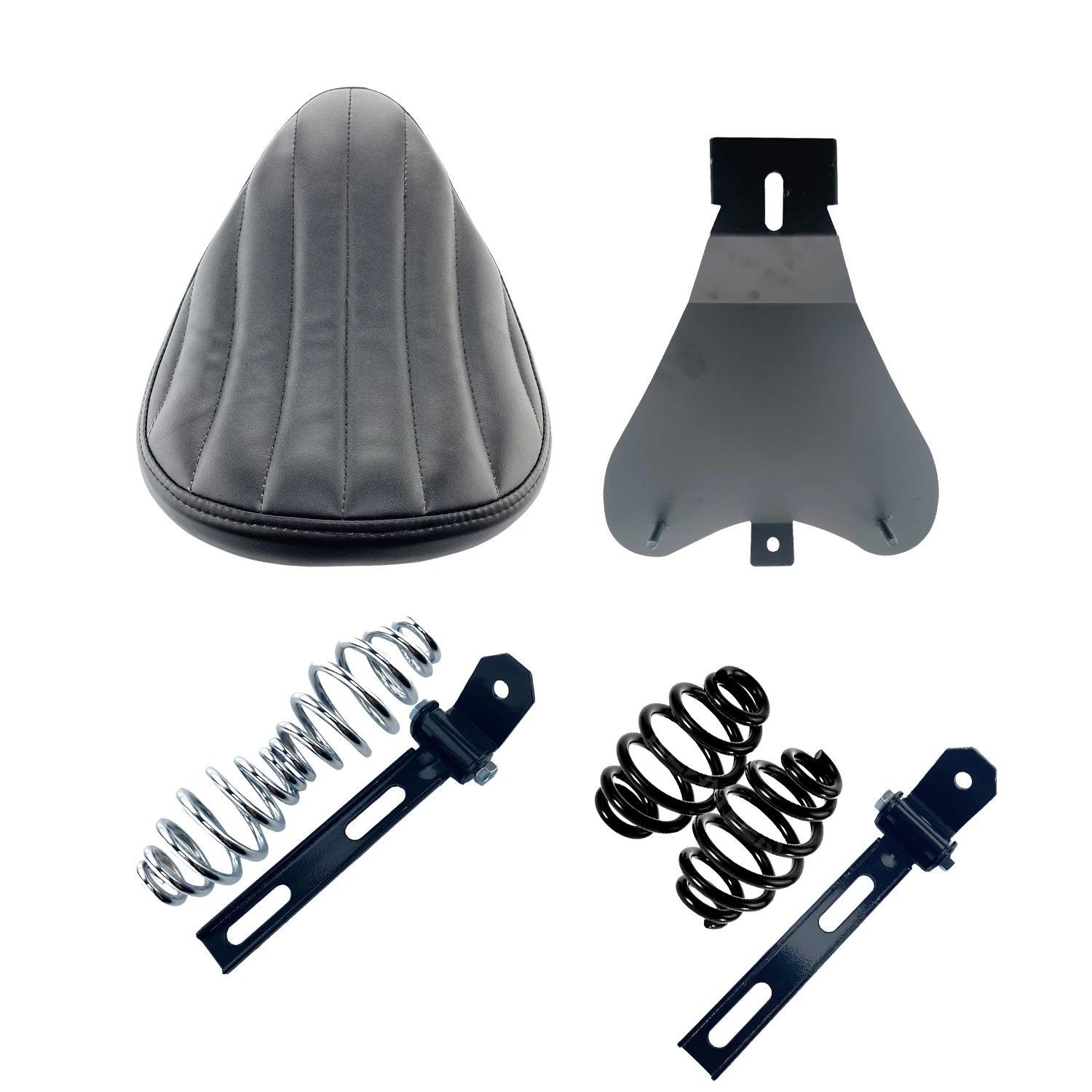 Мотоциклетное сиденье для соло с вертикальной платой из искусственной кожи +