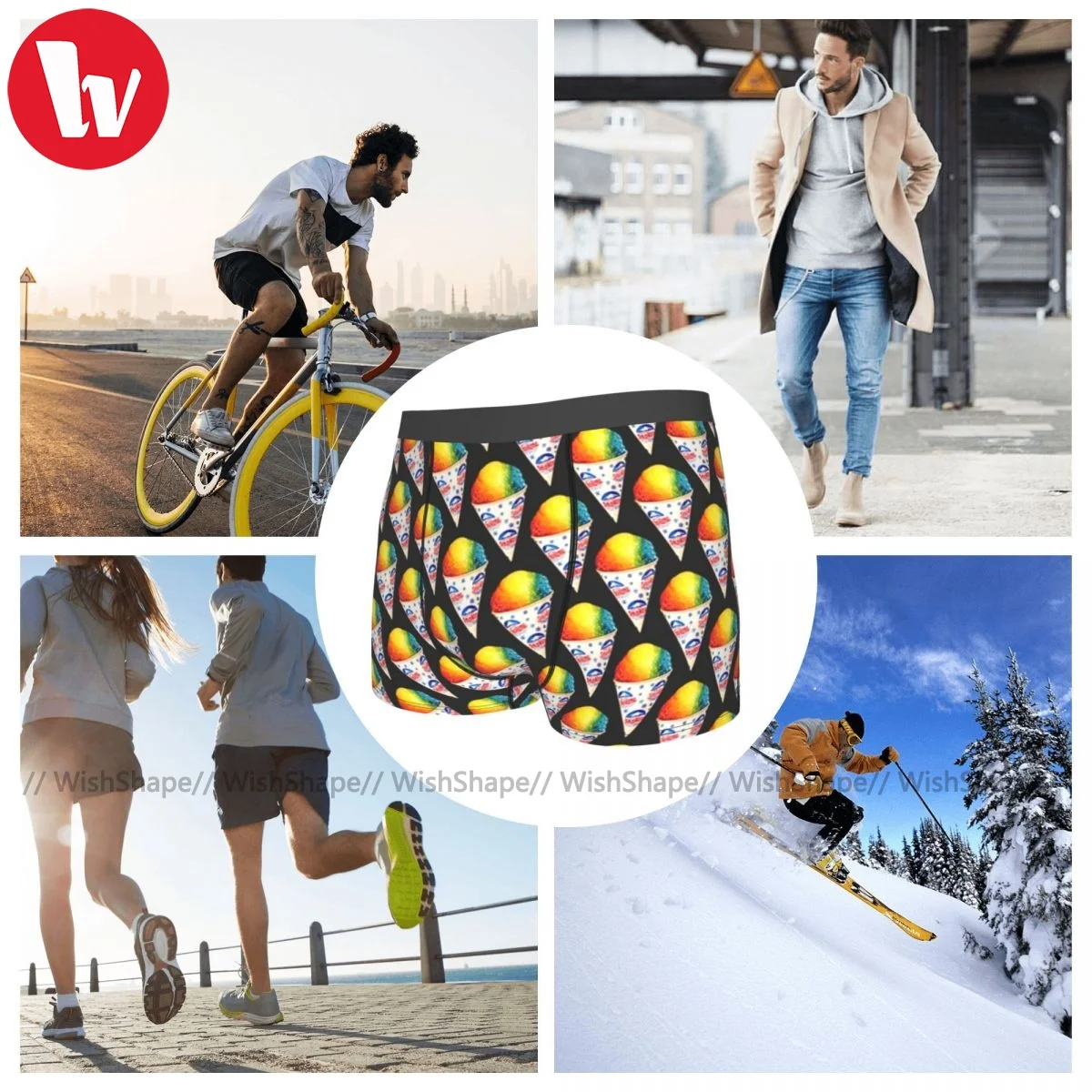 

Rainbow Underwear Sublimation Trenky Polyester Trunk Design Sexy Men Boxer Brief