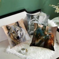 fuwatacchi fierce wolf photo cushion cover handsome printed pillow covers new for home sofa car decorative pillow cases 45x45cm