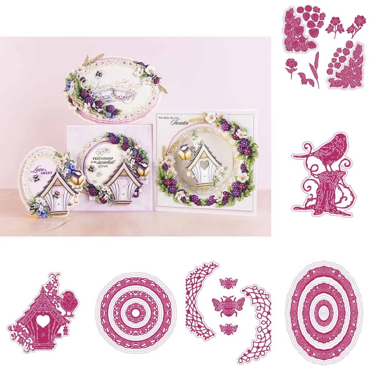 

Bird Rose Garden Bird Nest Metal Cutting Dies Scrapbook Diary Decoration Stencil Embossing Template DIY Greeting Card Handmade