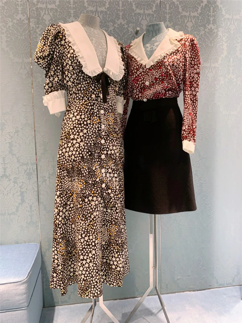 Сезон весна-лето Новинка Женские пальто с длинными рукавами и цветочным узором