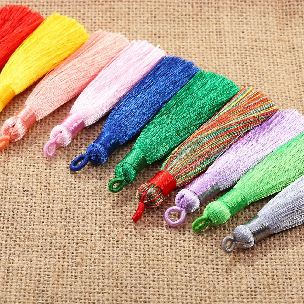 Lacooogh 5 шт./лот 8 см длинные разноцветные хлопковые шелковые кисточки шнуры для