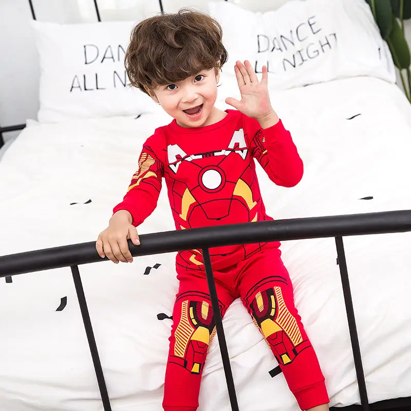 

Disney Children's Underwear Set Cotton Boy Iron Man Autumn Clothes Children's Clothing Cotton Sweater Baby Pajamas