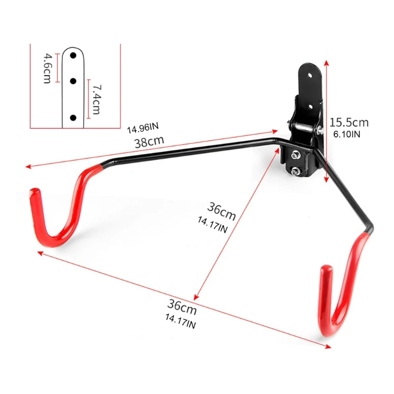 

Wall Mount Bike Hanging Hooks Indoor Storage Rack Cycling Hanger Steel Tool Organizer Holder Home Garage Holding Utility
