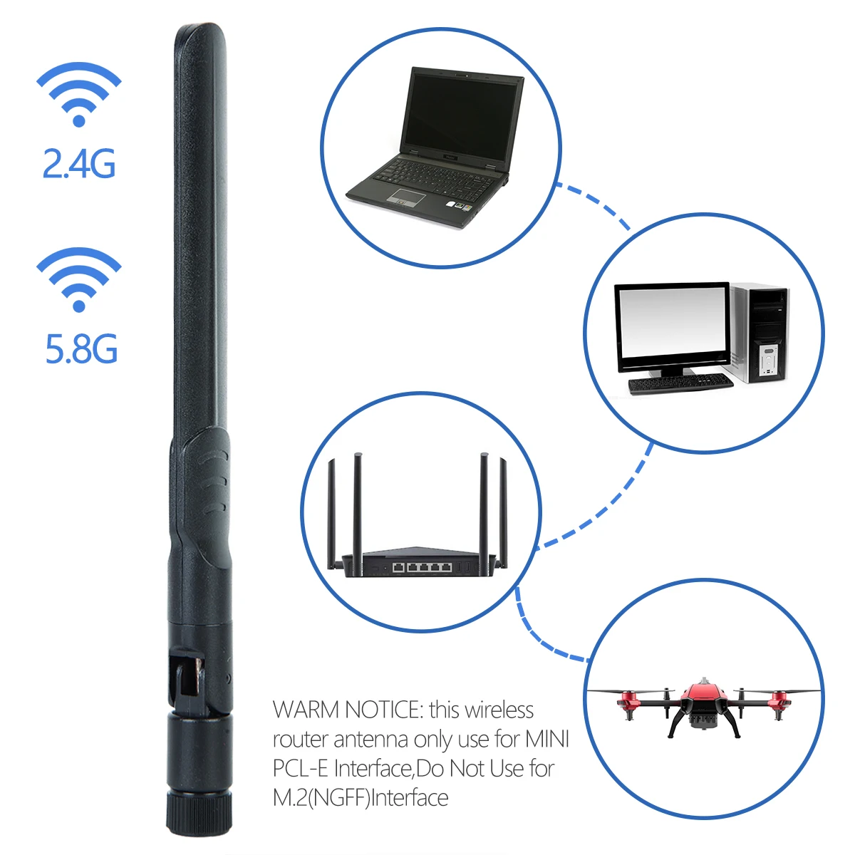 Двухдиапазонный Wi Fi RP SMA мужской антенна 2 4 ГГц 5 8 с высоким коэффициентом