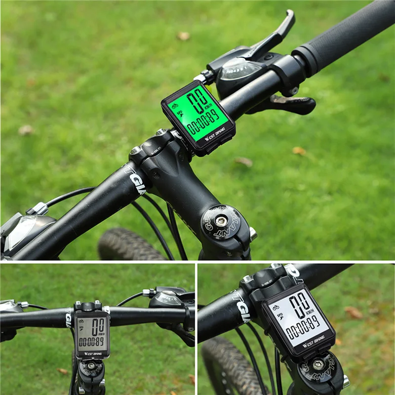 

WEST BIKING Bike Computer Wireless Wired Cycling Odometer Stopwatch LED Speedometer Waterproof MTB Road Bicycle Computer Strava