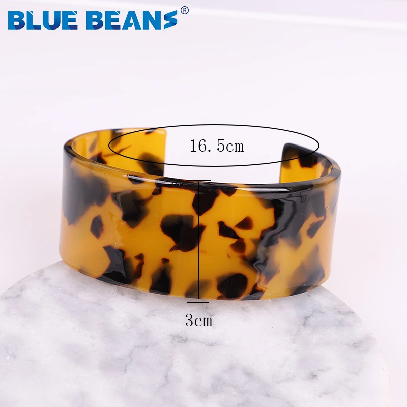 2019 богемный Ацетатный акриловый браслет леопардовый Черный полимер Простой