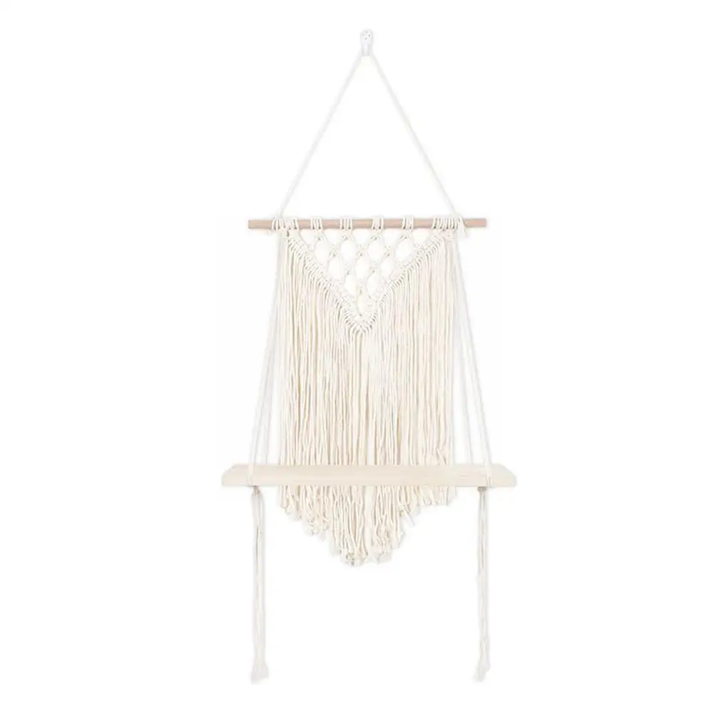 Новая деревянная полка для макраме в богемном стиле подвесная Геометрическая