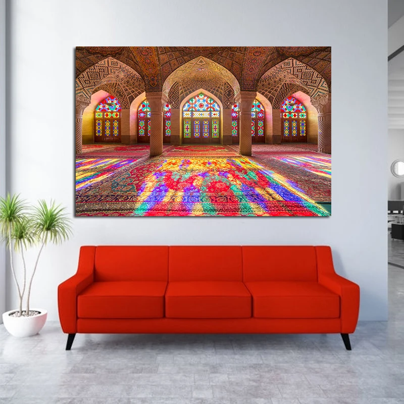 

Islamic Building Mosque Posters Canvas Painting Prints Wall Picture for Ramadan Home Decor Modern Living Room No Frame