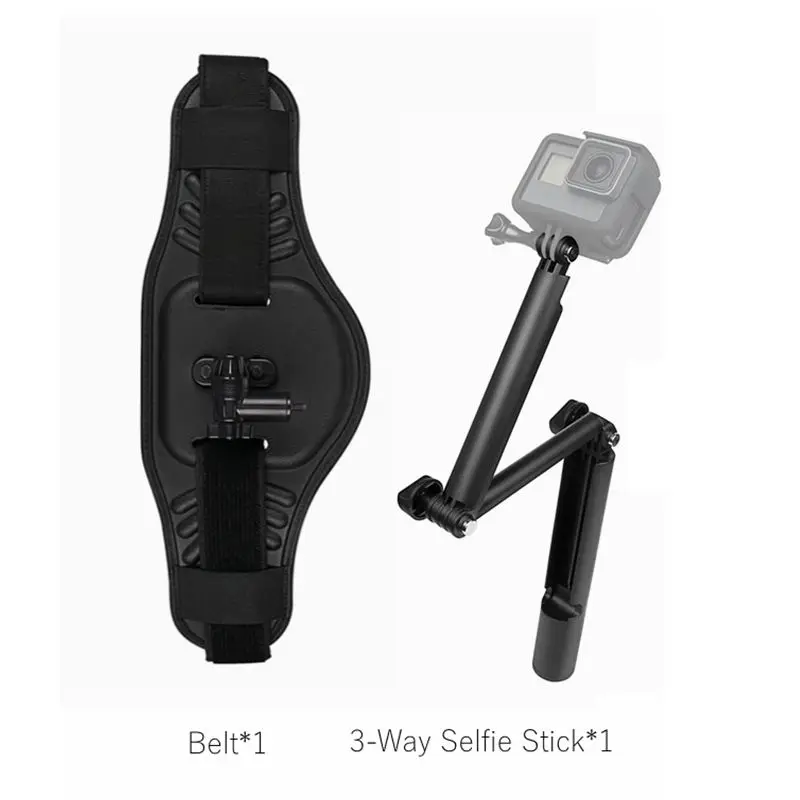 Переносной ремень для крепления на пояс для GoPro Hero 5 6 7 8 Max Insta360 X Yi 4K+ SJCAM SJ9 DJI Osmo Action Selfie Stick Adapter - Цвет: D Package