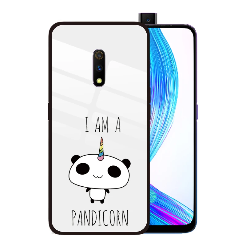 Чехол из закаленного стекла с принтом панды Pandicorn для OPPO Realme Q 5 Pro XT X2 X Lite 3 F11 F7 F5 F9