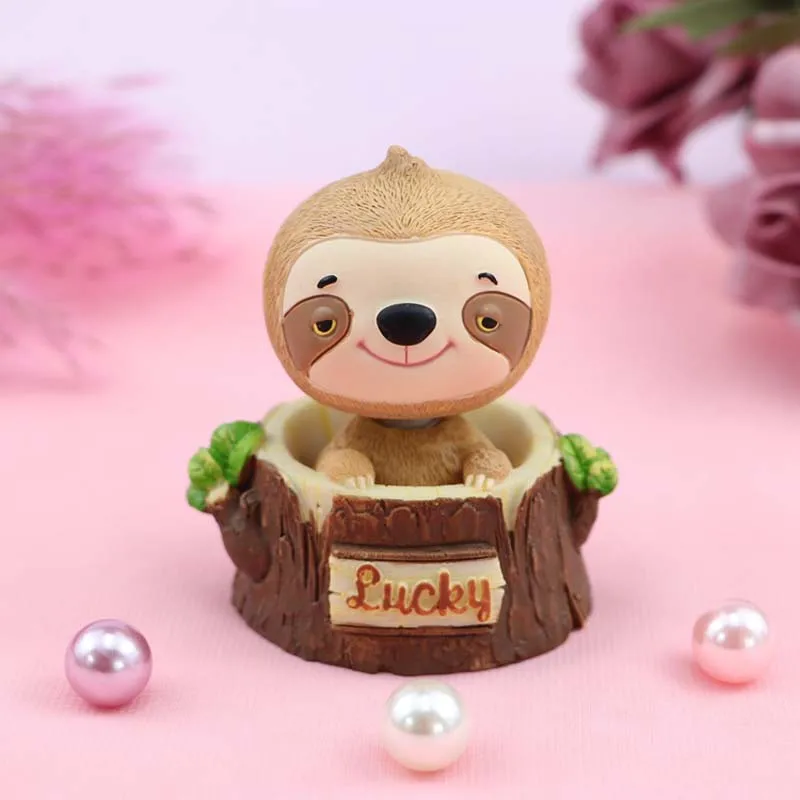 sloth Игрушки с качающейся головой, украшения для автомобиля, куклы с кивком, милая мультяшная голова животного, милая машина, декор приборной панели, авто - Название цвета: sloth