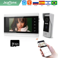 jeatone tuya smart phone7 %e2%80%98%e2%80%99 wifi wireless video intercoms for home indoor monitor motion detection doorbell with camera outdoor