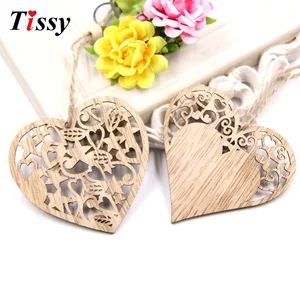12 шт.лот, деревянные подвески сделай сам с полыми сердечками, украшения вечерние, подарки для дома, украшения для свадьбы, Рождества, вечеринки, детский подарок