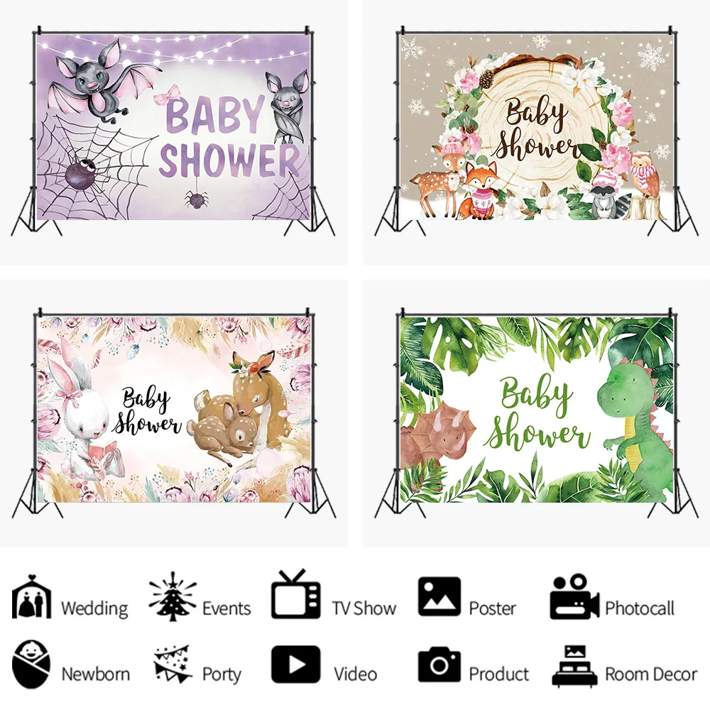 

Мультфильм Животные динозавр Baby Shower фото задние фоны новорожденный Детские 1st День рождения фонов для фотосъемки по индивидуальному заказу