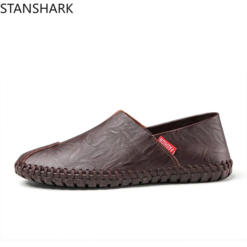 

Мужская обувь из натуральной кожи, мягкие мокасины, лоферы, модная брендовая мужская Повседневная Удобная обувь для вождения, кожаные кросс...