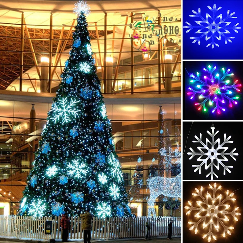 

40LED Snowflake Light String LED Lamp Snow Fairy Decoration for Christmas Tree Waterproof Outdoor Shopping Mall Festival Decor