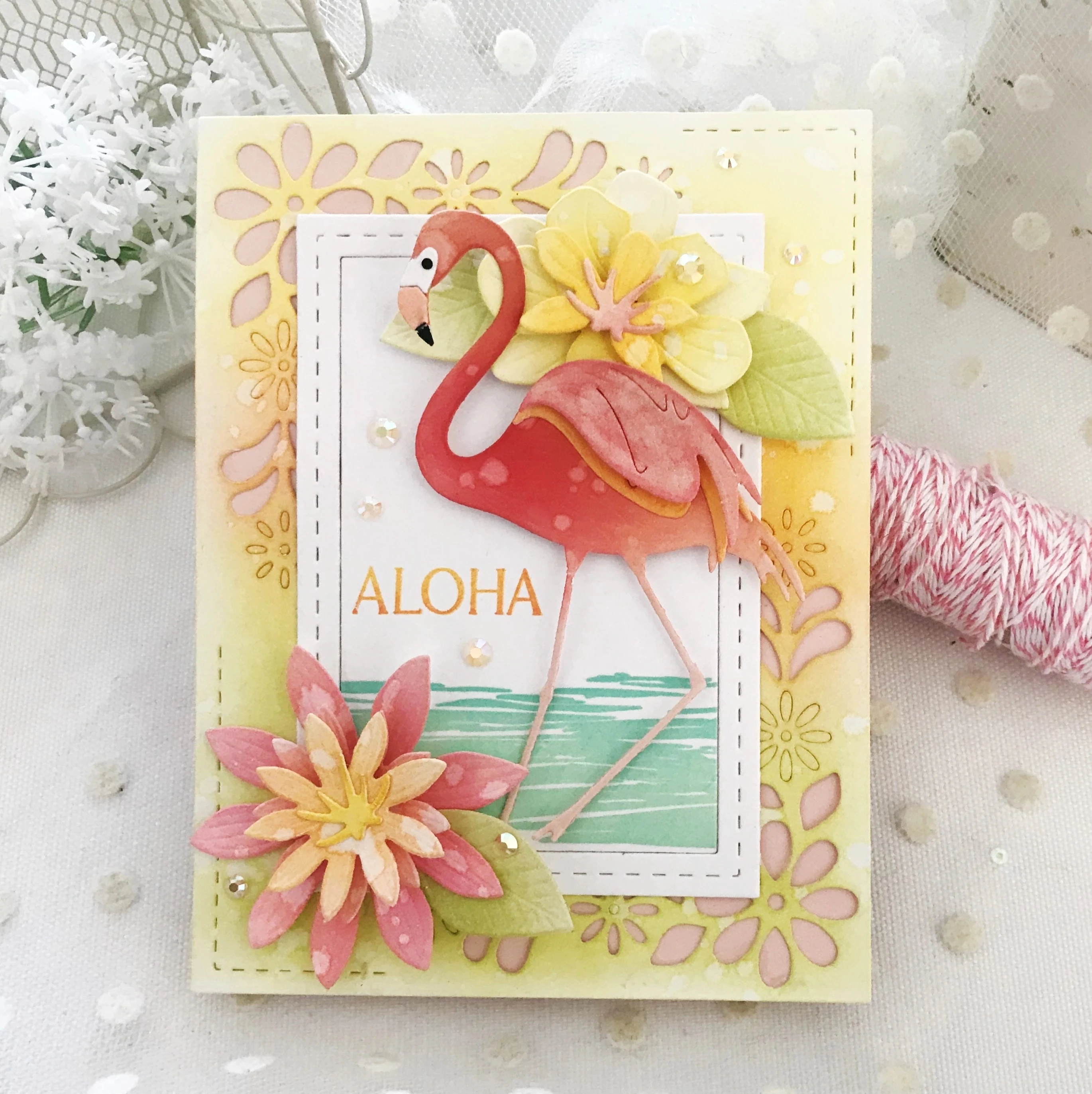 

Flamingo metal cutter die embossing die DIY card crafts scrapbook paper cutting process Die