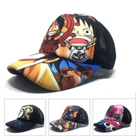 anime baseball cap sanji monkey d luffy tony tony chopper cosplay print sun hat adjustable hat sport props gift outdoors party