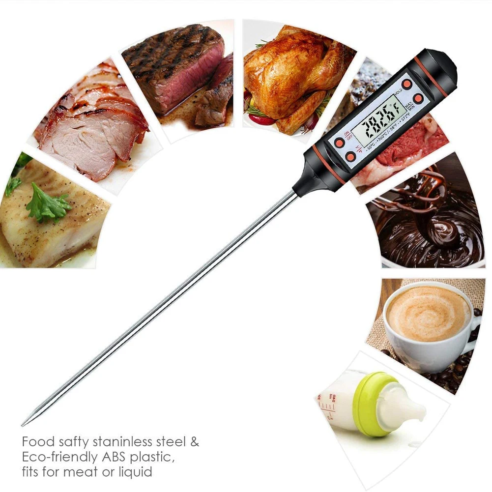 

Kitchen Digital BBQ Food Thermometer Meat Cake Candy Fry Grill Dinning Household Cooking Thermometer Gauge Oven Thermometer Tool