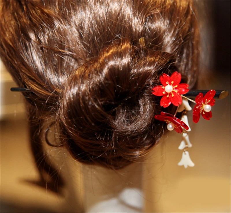 1 шт. заколка для волос в японском стиле с бусинами девочек кимоно ханьфу косплей