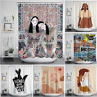 Занавеска для душа с рисунком в виде палочки, занавеска для ванной комнаты, ткань, водонепроницаемая шторка для ванной комнаты с крючком, занавеска для душа