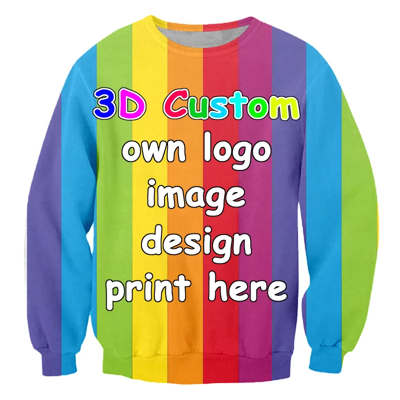 

IFPD EU/US Size Customized DIY Your Own Design Printing 3d Sweatshirts Personalized Hiphop Punk Crewneck Sweats Oversized