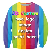 ifpd euus size customized diy your own design printing 3d sweatshirts personalized hiphop punk crewneck sweats oversized