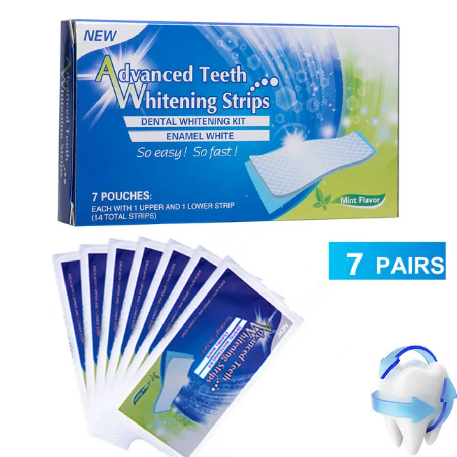 

14Pcs/7Pair Gel Teeth Whitening Strips Oral Hygiene Care Double Elastic Teeth Strips Whitening Dental Bleaching Tools Tmf03